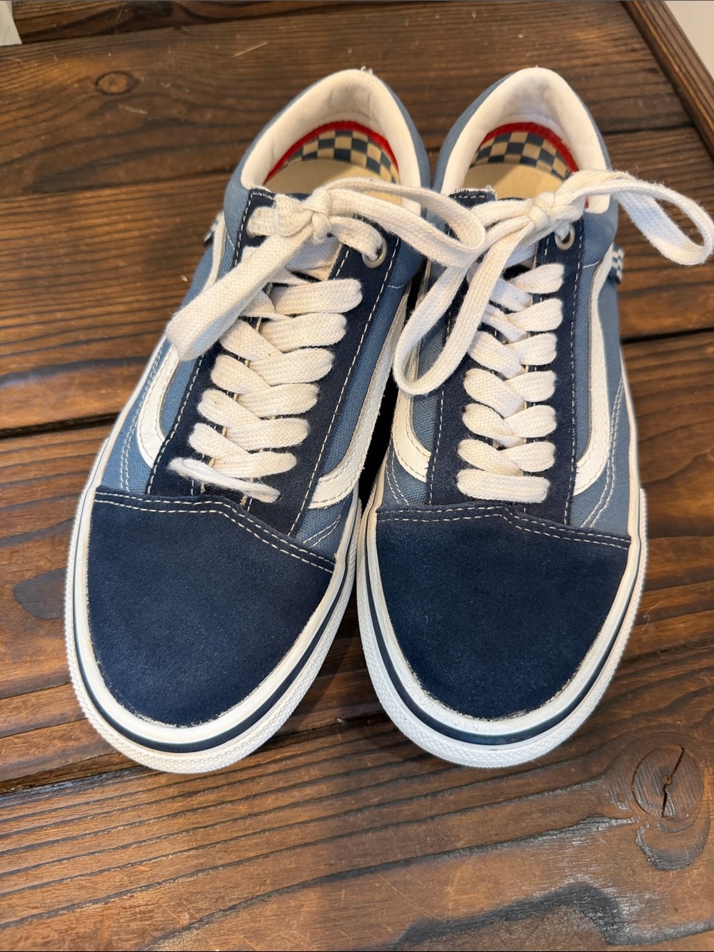 Vans Men's Old Skool Blue Suede Skate Shoes - Picture 3 of 8